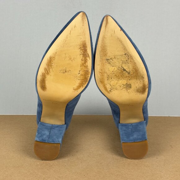 Marc Fisher Viviene Suede Pumps Womens 8.5 Dusty Blue Heels Comfort - Picture 7 of 10
